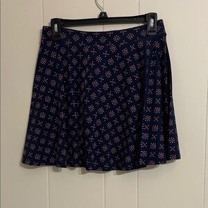 Gently used SO Navy and Red Patterned Skater Skirt